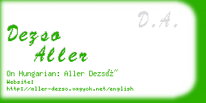 dezso aller business card